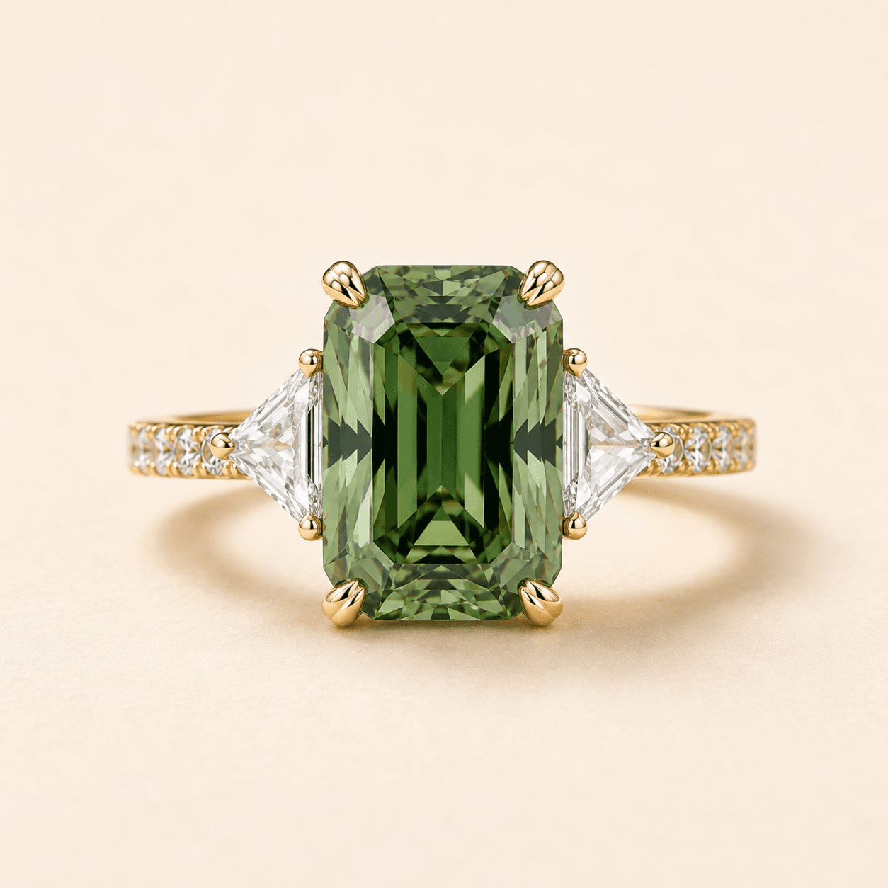 Natural fancy green diamond piece