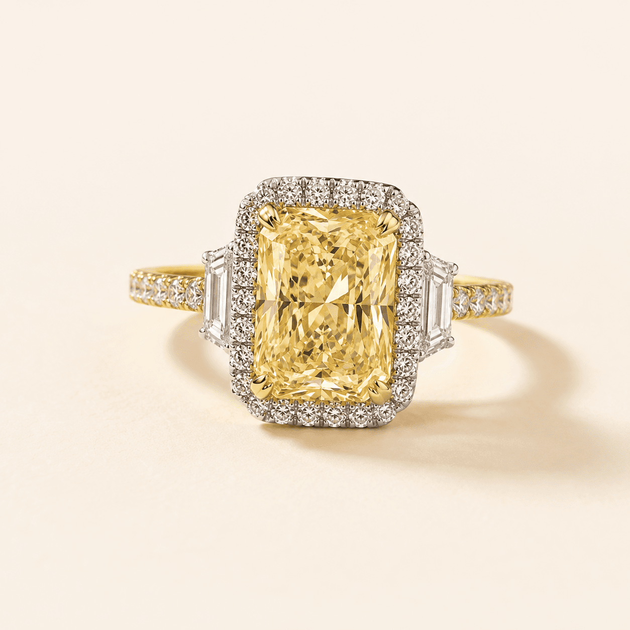 Natural fancy yellow diamond piece